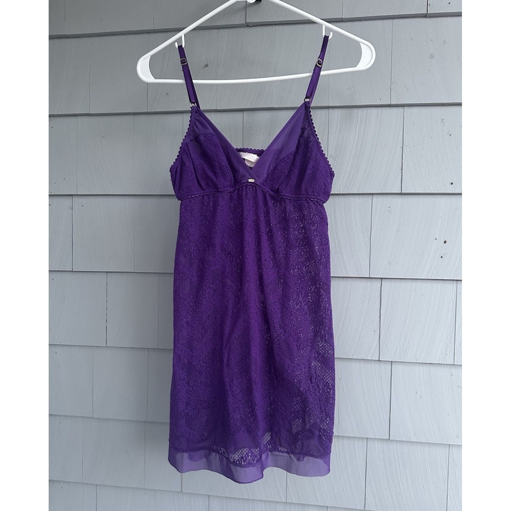 Victoria's Secret Very Sexy Purple Lace Slip Dress Medium M Y2K 2007 Lingerie